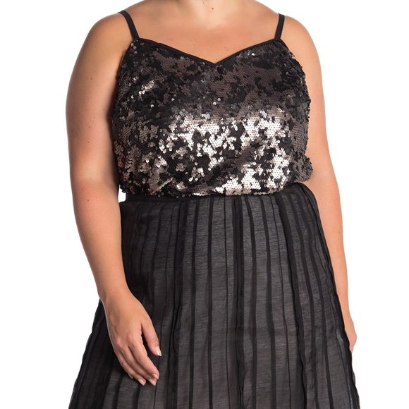 1. State Tops - 1.State Sequined V-Neck Tank Top NEW Size 2X